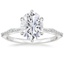 18KW Moissanite Alena Diamond Ring, smalltop view