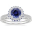 18KW Sapphire Audra Diamond Ring with Sapphire Accents (1/4 ct. tw.) with Whisper Diamond Ring (1/10 ct. tw.), smalltop view