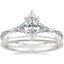 18K White Gold Zinnia Diamond Ring (1/3 ct. tw.) with Petite Comfort Fit Wedding Ring