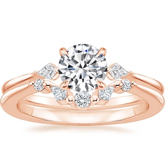 14K Rose Gold Cometa Diamond Bridal Set