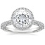Moissanite Tacori Petite Crescent Bloom Diamond Ring in Platinum