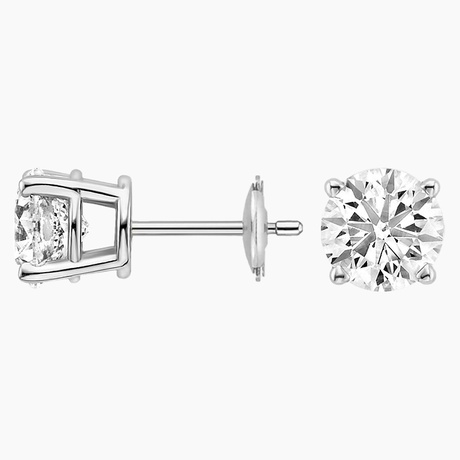 Round Diamond Stud Earrings (4 ct. tw.) in 18K White Gold