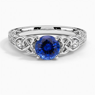 Sapphire Aberdeen Celtic Diamond Ring