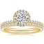 18K Yellow Gold Waverly Diamond Ring (1/2 ct. tw.) with Ballad Eternity Diamond Ring (1/3 ct. tw.)