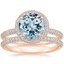 14KR Aquamarine Valencia Halo Diamond Bridal Set, smalltop view