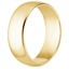 18K Yellow Gold 7mm Slim Profile Wedding Ring, smallside view