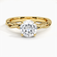 Yellow Gold Moissanite Twisted Vine Ring