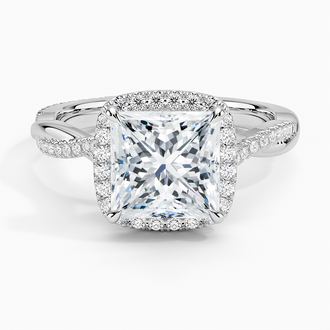 Twist Halo Engagement Ring