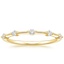 Yellow Gold Spaced Round Diamond Single Shared Prong Band 