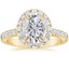 18KY Moissanite Luxe Sienna Halo Diamond Ring (3/4 ct. tw.), smalltop view
