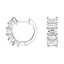 18K White Gold Emerald and Baguette Lab Diamond Hoop Earrings (1 3/4 ct. tw.), smalladditional view 1