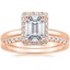 14K Rose Gold Fancy Halo Diamond Ring (1/6 ct. tw.) with Sonora Diamond Ring (1/8 ct. tw.)