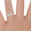 Platinum Noemi Ring, smallzoomed in top view on a hand