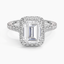 Moissanite Luxe Sienna Halo Diamond Ring (3/4 ct. tw.) in Platinum