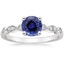 18KW Sapphire Tiara Milgrain Diamond Ring (1/10 ct. tw.), smalltop view