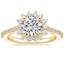 Round 18K Yellow Gold Luxe Sunburst Diamond Ring (1/2 ct. tw.)