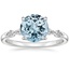 18KW Aquamarine Petite Versailles Diamond Ring (1/6 ct. tw.), smalltop view