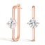 14K Rose Gold Paperclip Diamond Earrings, smalltop view