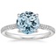 Aquamarine Simply Tacori Cathedral Diamond Ring (1/4 ct. tw.) in 18K White Gold