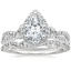 Platinum Luxe Willow Halo Diamond Ring (1/2 ct. tw.) with Luxe Winding Willow Diamond Ring (1/4 ct. tw.)