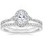 18K White Gold Luxe Aria Halo Diamond Ring with Luxe Ballad Diamond Ring (1/4 ct. tw.)