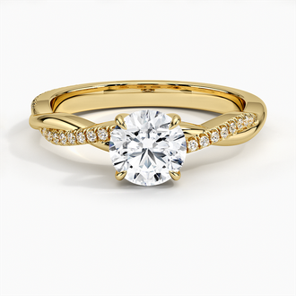 18K Yellow Gold Petite Twisted Vine Diamond Ring (1/8 ct. tw.)