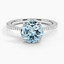 Aquamarine Elena Diamond Ring in 18K White Gold