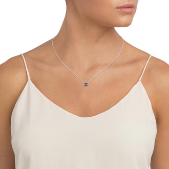 Sapphire and Diamond Petal Pendant