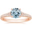 Rose Gold Aquamarine Duet Diamond Ring