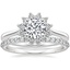 Platinum Sunburst Diamond Ring (1/4 ct. tw.) with Petite Shared Prong Diamond Ring (1/4 ct. tw.)