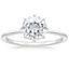 Moissanite Eight Prong Petite Elodie Ring in 18K White Gold