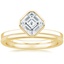 18K Yellow Gold Cielo Ring with Petite Comfort Fit Wedding Ring