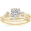 18K Yellow Gold Arden Diamond Ring with Willow Contoured Diamond Ring (1/10 ct. tw.)