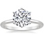 18K White Gold Six-Prong Petite Comfort Fit Ring, smalltop view