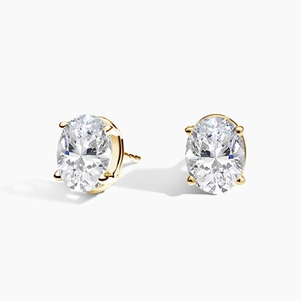 Oval Lab Created Diamond Stud Earrings