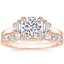 14K Rose Gold Faye Baguette Diamond Ring (1/2 ct. tw.) with Leona Diamond Ring (1/3 ct. tw.)