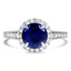 Custom Antique-Inspired Sapphire Halo Diamond Ring