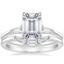 18K White Gold Quinn Diamond Ring with Tapered Baguette Diamond Ring