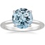 Aquamarine Petal Diamond Ring in Platinum