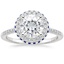 Moissanite Audra Diamond Ring with Sapphire Accents (1/4 ct. tw.) in 18K White Gold