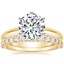 18K Yellow Gold Six-Prong Classic Ring with Shared Prong Diamond Ring (2/5 ct. tw.)