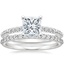 18K White Gold Adeline Diamond Ring with Petite Shared Prong Diamond Ring (1/4 ct. tw.)