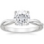 18KW Moissanite Twisted Vine Solitaire Ring, smalltop view