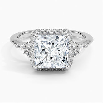 Diamond Halo Accent Engagement Rings
