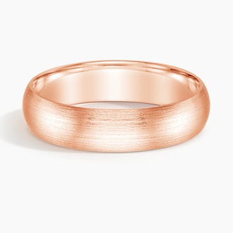 Matte Comfort Fit 5mm Wedding Ring in 14K Rose Gold