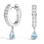 Aquamarine and Diamond Drop Huggie Earrings 