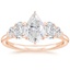 Rose Gold Moissanite Oval Five Stone Diamond Ring (1 ct. tw.)
