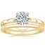 18K Yellow Gold Carina Diamond Ring with Petite Comfort Fit Wedding Ring