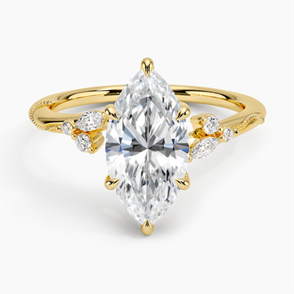 Floral Milgrain Diamond Ring
