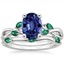 PT Sapphire Willow Bridal Set With Lab Emerald Accents, smalltop view